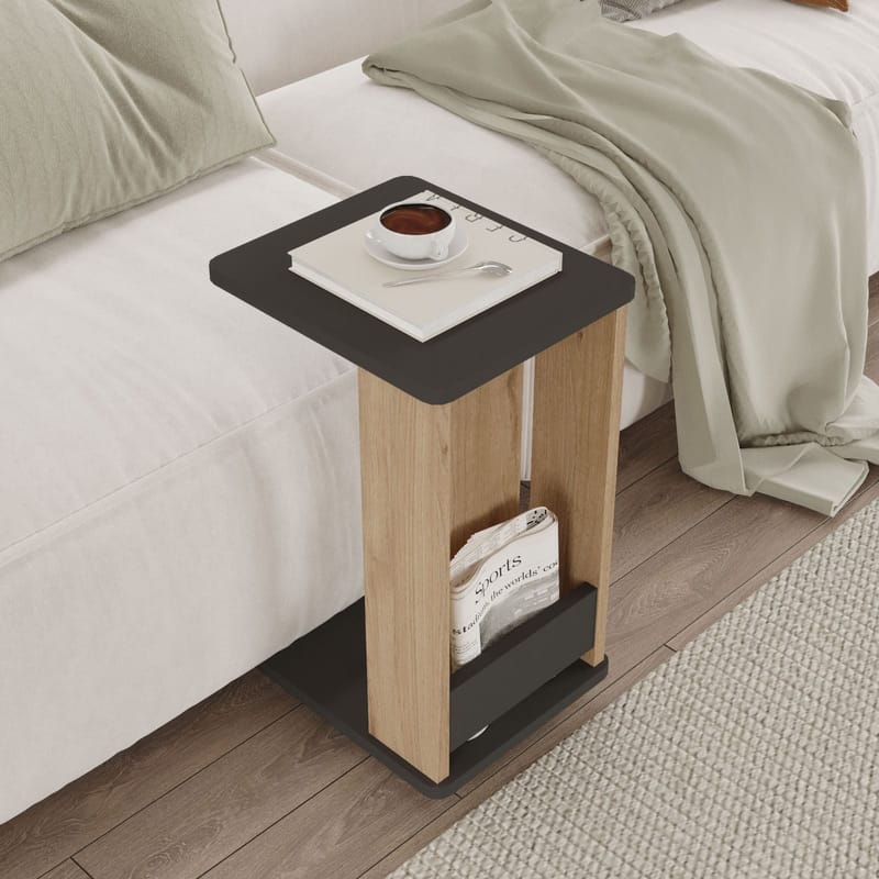 Solven Sidobord 32x42x55 cm - Ek och antracit - Möbler - Bord & matgrupper - Avlastningsbord - Lampbord