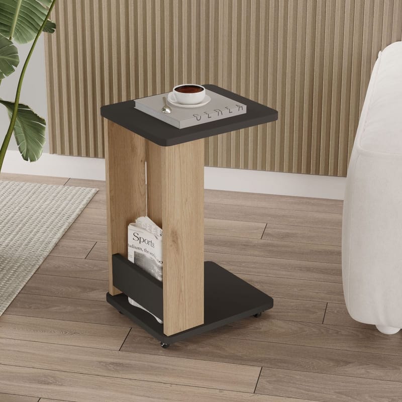 Solven Sidobord 32x42x55 cm - Ek och antracit - Möbler - Bord & matgrupper - Avlastningsbord - Lampbord