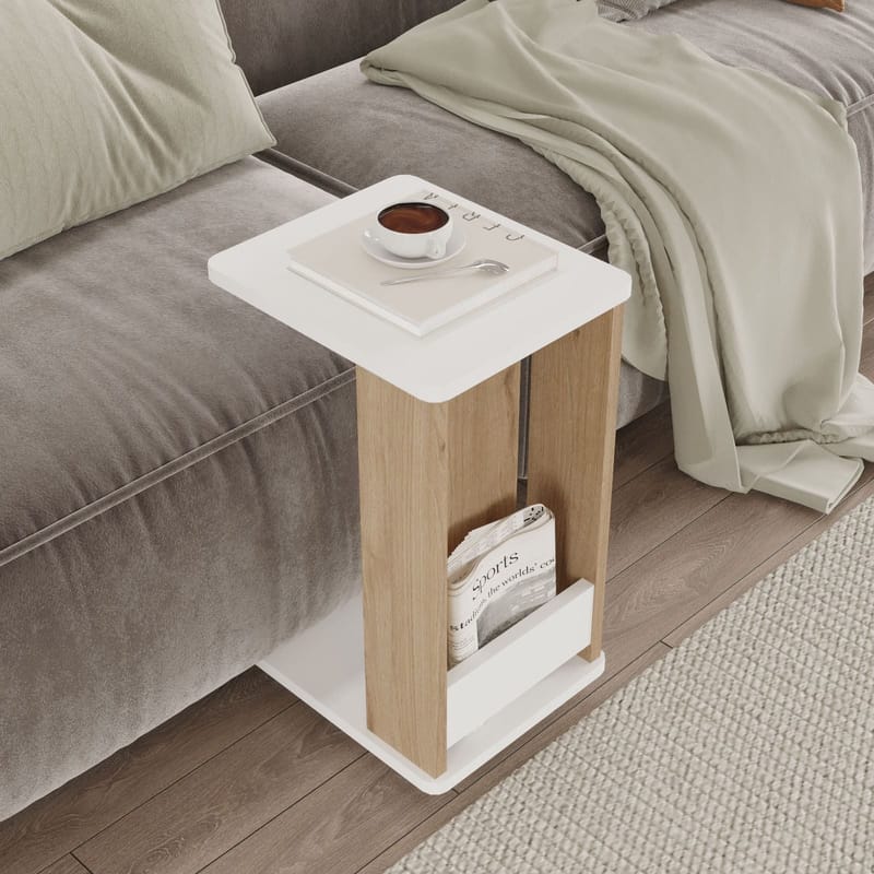 Solven Sidobord 32x42x55 cm - Ek och vitt - Möbler - Bord & matgrupper - Avlastningsbord - Lampbord