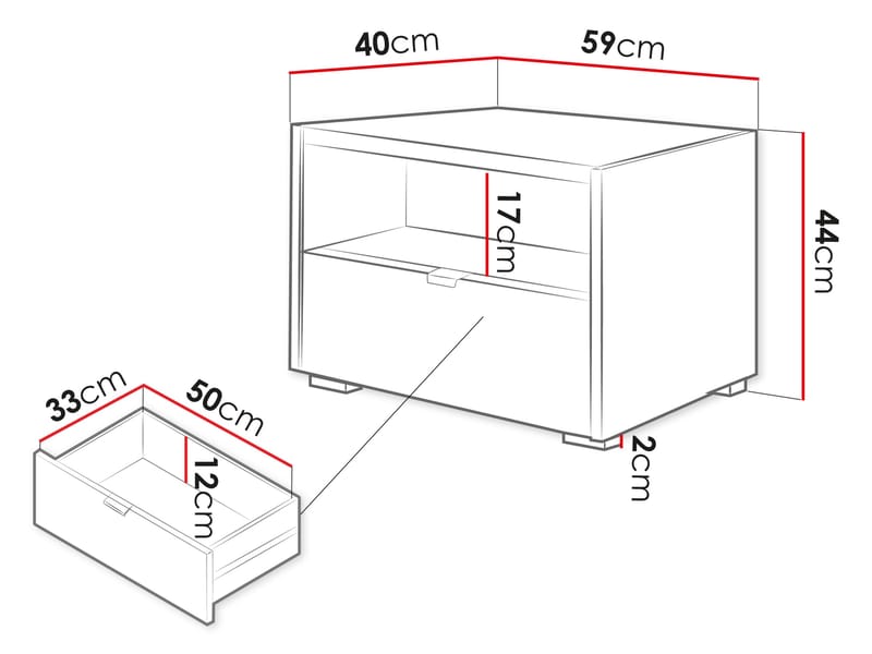 Sovren Sängbord 59 cm - Brun - Möbler - Bord & matgrupper - Avlastningsbord - Sängbord & nattduksbord