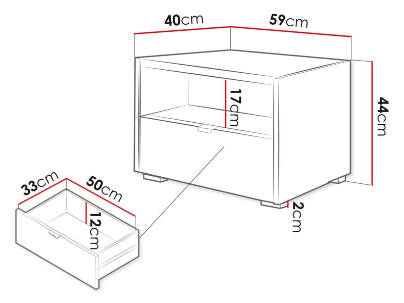Sovren Sängbord 59 cm - Brun - Möbler - Bord & matgrupper - Avlastningsbord - Sängbord & nattduksbord
