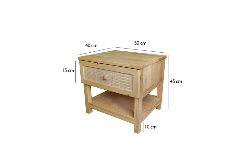 Spar Sängbord 50x40 cm Brun - Hanah Home - Sängbord & nattduksbord