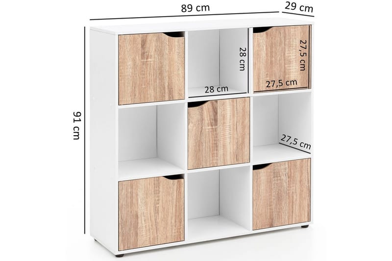 Stående hylla Wohnling Massa Melaminbelagd spånskiva med förvaringsutrymme 5 dörrar Modern - Möbler - Bord & matgrupper - Avlastningsbord - Hallbord