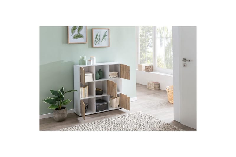 Stående hylla Wohnling Massa Melaminbelagd spånskiva med förvaringsutrymme 5 dörrar Modern - Möbler - Bord & matgrupper - Avlastningsbord - Hallbord