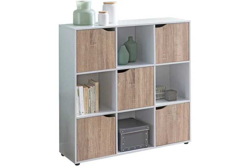 Stående hylla Wohnling Massa Melaminbelagd spånskiva med förvaringsutrymme 5 dörrar Modern, undefined