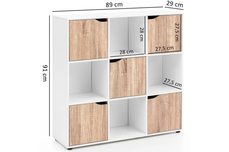 Stående hylla Wohnling Massa Melaminbelagd spånskiva med förvaringsutrymme 5 dörrar Modern - Förvaring - Förvaringsmöbler - Sideboard & skänk