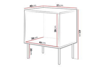 Stintino Sängbord 51 cm - Svart/Brun - Möbler - Bord & matgrupper - Avlastningsbord - Sängbord & nattduksbord