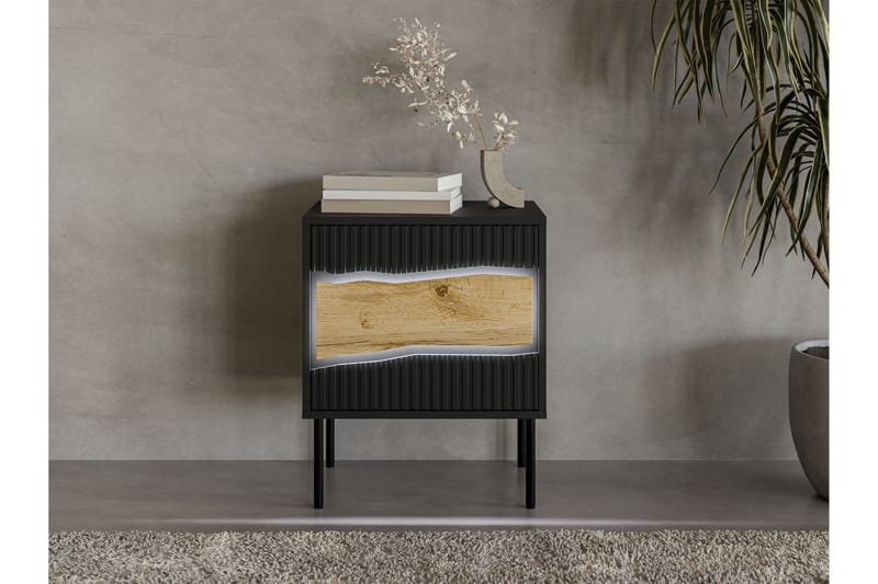 Stintino Sängbord 51 cm - Svart/Brun - Möbler - Bord & matgrupper - Avlastningsbord - Sängbord & nattduksbord