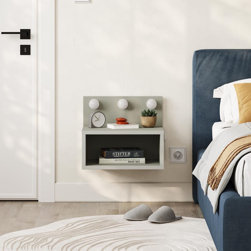 Sumira Sängbord 40 cm - Ash Green - Möbler - Bord & matgrupper - Avlastningsbord - Sängbord & nattduksbord