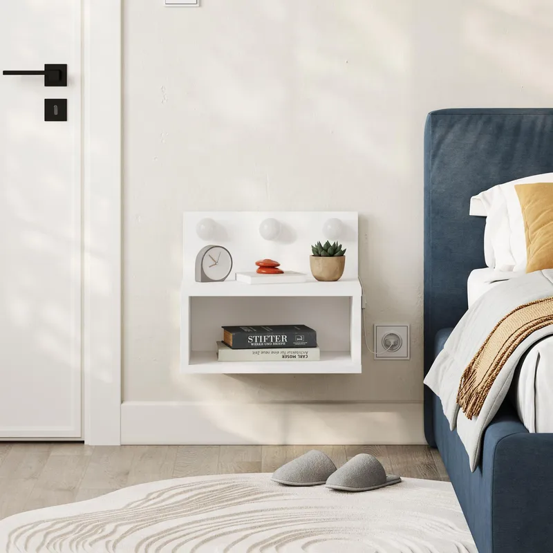 Sumira Sängbord 40 cm - Vit - Möbler - Bord & matgrupper - Avlastningsbord - Sängbord & nattduksbord