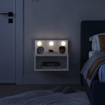 Sumira Vägghängt Sängbord & Nattduksbord med LED-belysning 40 cm i Trä med Hylla - Vit - Möbler - Bord & matgrupper - Avlastningsbord - Sängbord & nattduksbord