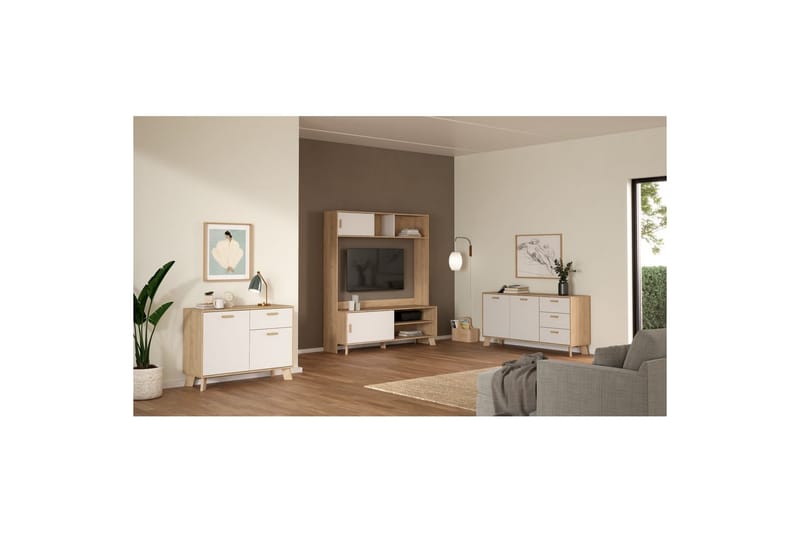 Sumita Konsollbord 147 cm - Vit/Natur - Möbler - Bord & matgrupper - Avlastningsbord - Hallbord