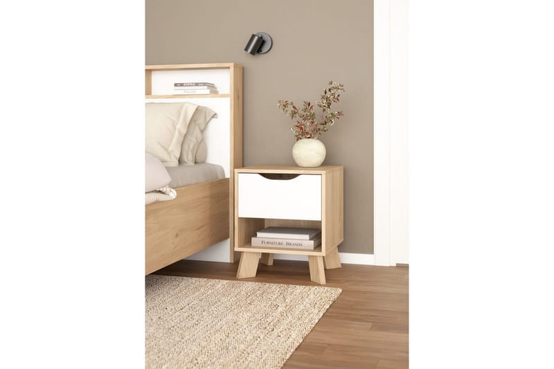 Sumita Sängbord 40 cm - Brun/Vit - Möbler - Bord & matgrupper - Avlastningsbord - Sängbord & nattduksbord