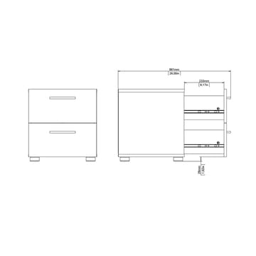 Suntia Nattduksbord med 2 lådor 40x40x42 cm - Möbler - Bord & matgrupper - Avlastningsbord - Sängbord & nattduksbord