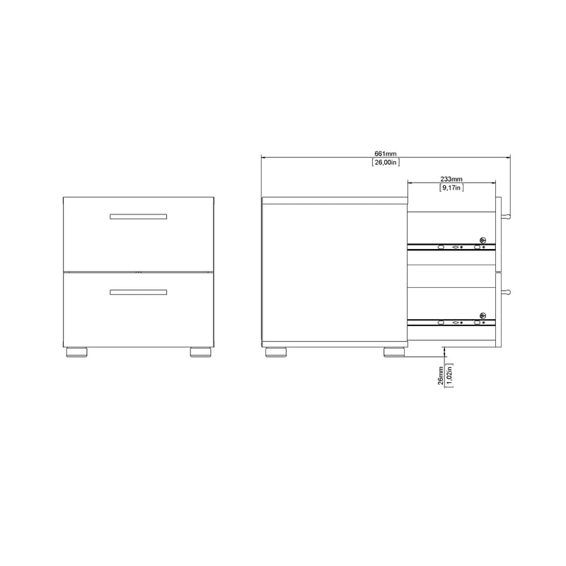 Suntia Nattduksbord med 2 lådor 40x40x42 cm - Möbler - Bord & matgrupper - Avlastningsbord - Sängbord & nattduksbord