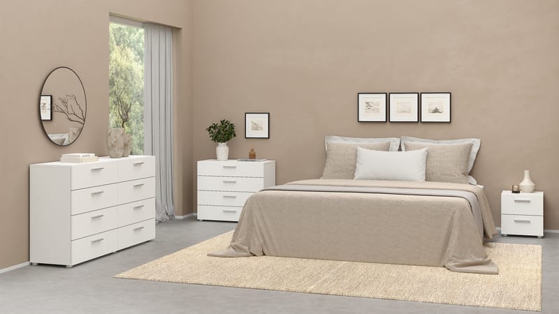 Suntia Nattduksbord med 2 lådor 40x40x42 cm - Möbler - Bord & matgrupper - Avlastningsbord - Sängbord & nattduksbord