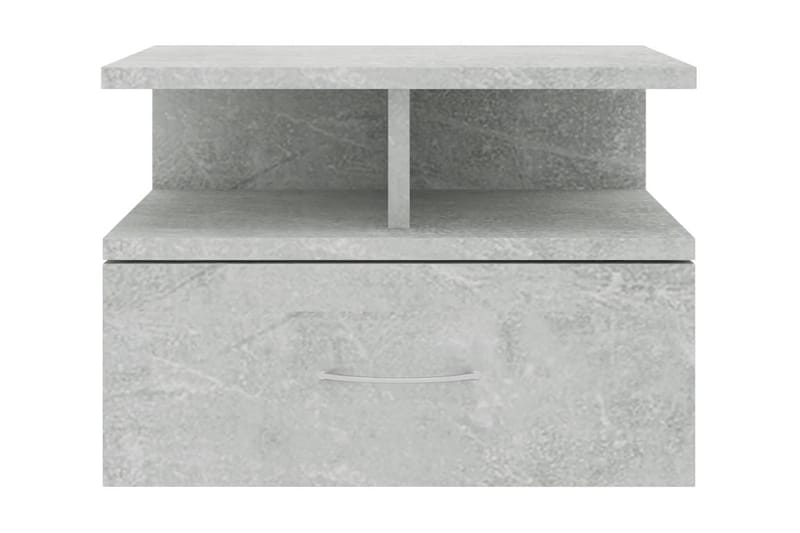 Svävande sängbord 2 st betonggrå 40x31x27 cm spånskiva - Grå - Sängbord & nattduksbord