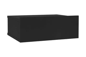 Svävande sängbord svart 40x30x15 cm spånskiva