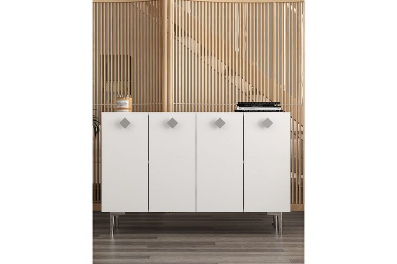 Sylas Konsollbord 120x120 cm - Vit/Silver - Möbler - Bord & matgrupper - Avlastningsbord - Hallbord