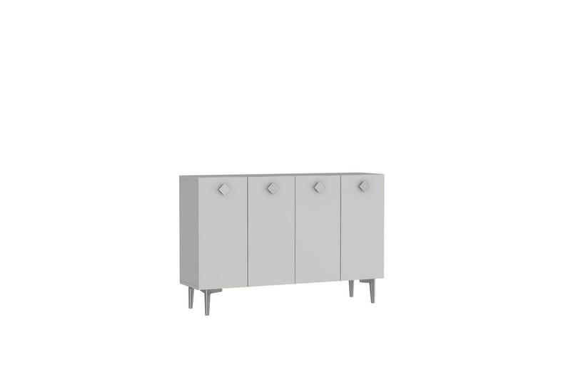 Sylas Konsollbord 120x120 cm - Vit/Silver - Möbler - Bord & matgrupper - Avlastningsbord - Hallbord