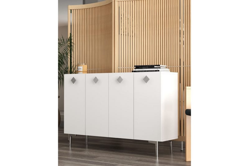 Sylas Konsollbord 120x120 cm - Vit/Silver - Möbler - Bord & matgrupper - Avlastningsbord - Hallbord