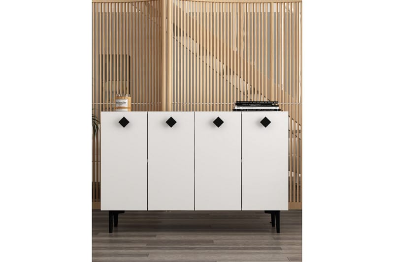 Sylas Konsollbord 120x120 cm - Vit/Svart - Möbler - Bord & matgrupper - Avlastningsbord - Hallbord