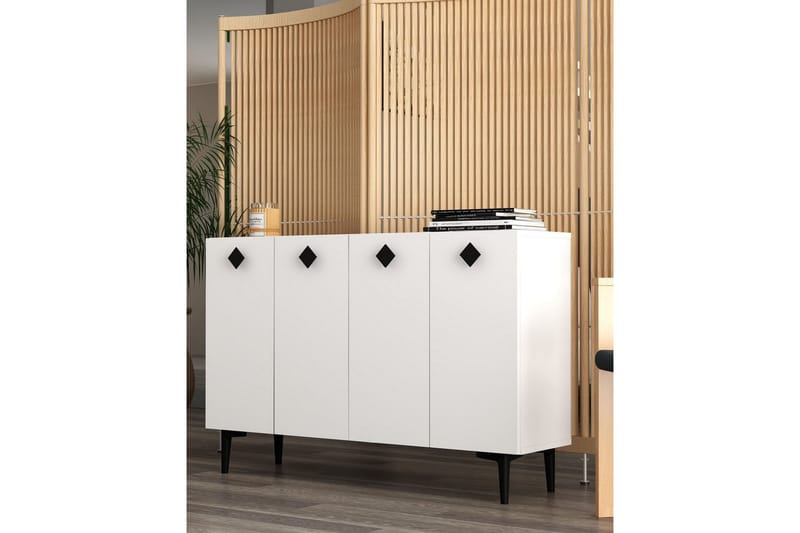 Sylas Konsollbord 120x120 cm - Vit/Svart - Möbler - Bord & matgrupper - Avlastningsbord - Hallbord