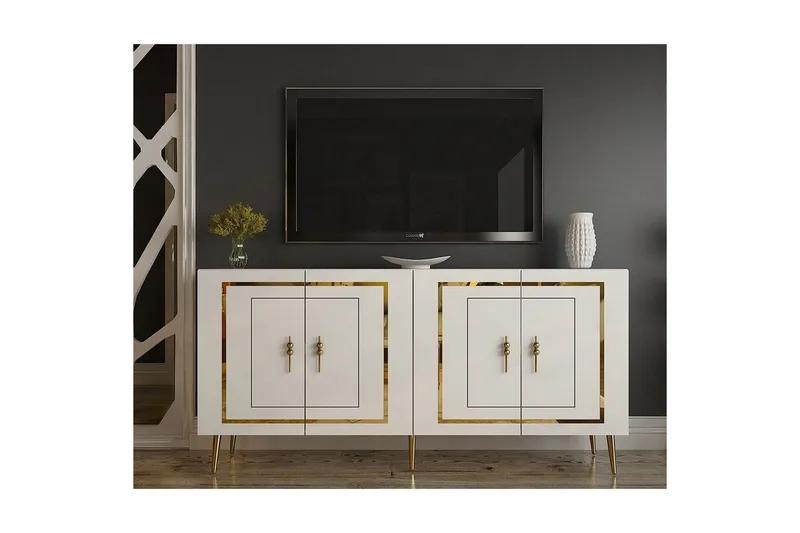 Talon Konsollbord 150 cm - Vit/Guld - Möbler - Bord & matgrupper - Avlastningsbord - Hallbord