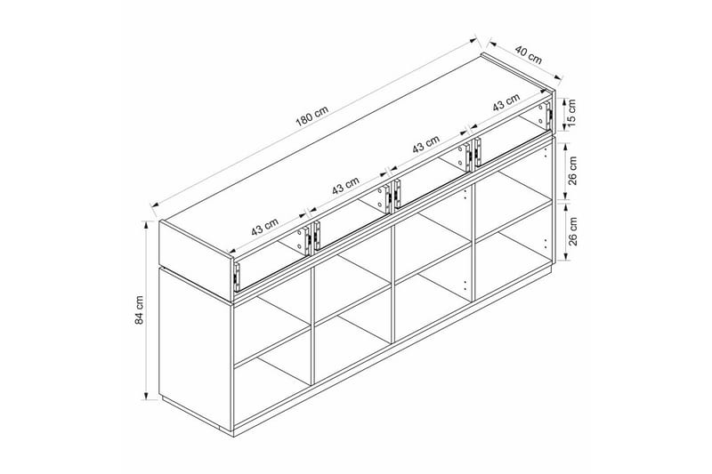Tolwin Konsollbord 180 cm - Svart/Vit - Möbler - Bord & matgrupper - Avlastningsbord - Hallbord