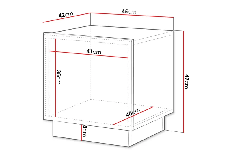 Torvalen Sängbord 45 cm - Svart - Möbler - Bord & matgrupper - Avlastningsbord - Sängbord & nattduksbord
