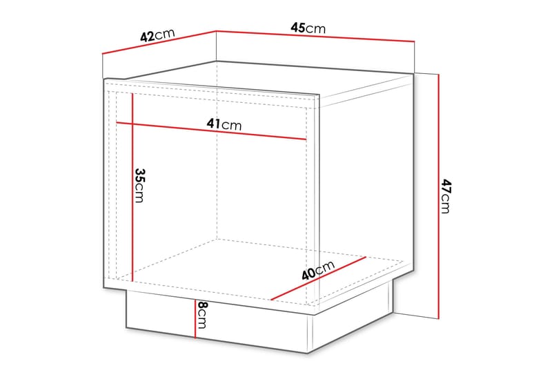 Torvalen Sängbord 45 cm - Vit - Möbler - Bord & matgrupper - Avlastningsbord - Sängbord & nattduksbord