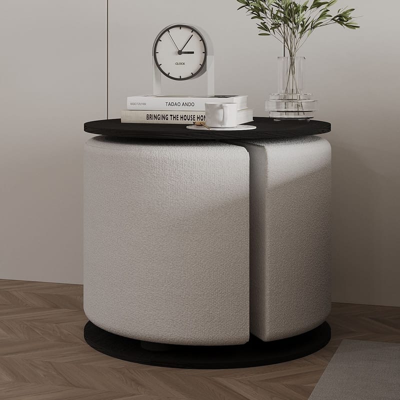 Torven Set med sidobord 43x47x43 cm - Svart - Möbler - Bord & matgrupper - Avlastningsbord - Lampbord