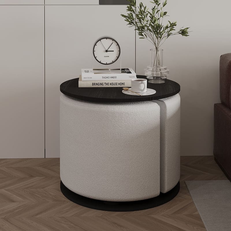 Torven Set med sidobord 43x47x43 cm - Svart - Möbler - Bord & matgrupper - Avlastningsbord - Lampbord