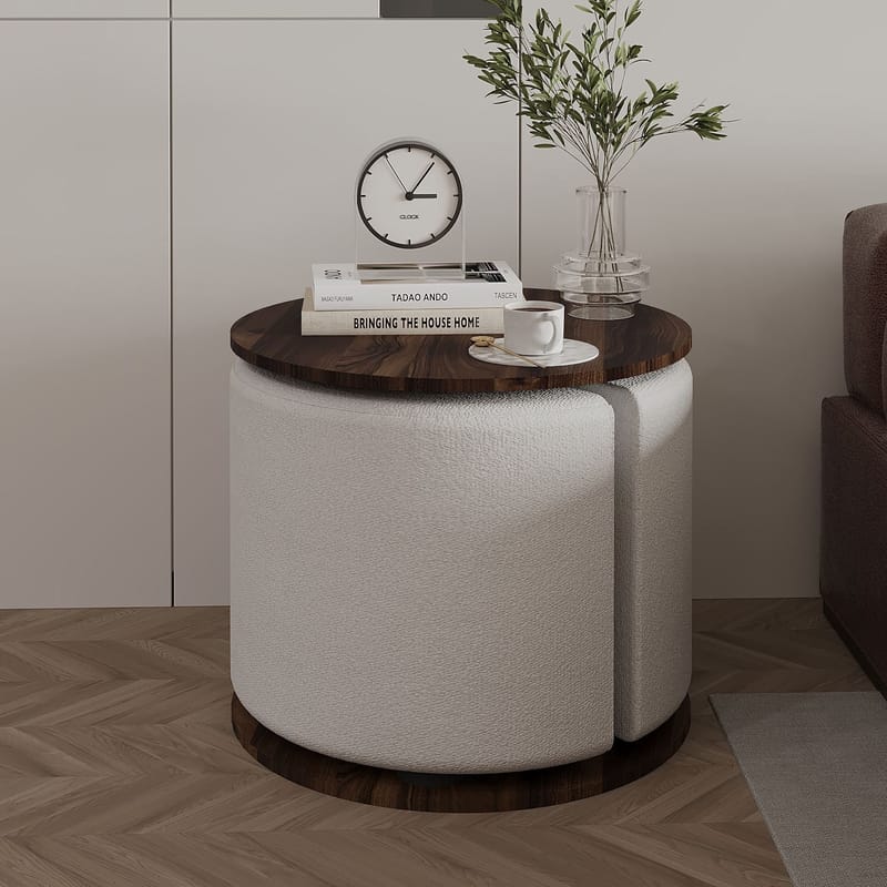 Torven Set med sidobord 43x47x43 cm - Valnöt - Möbler - Bord & matgrupper - Avlastningsbord - Lampbord