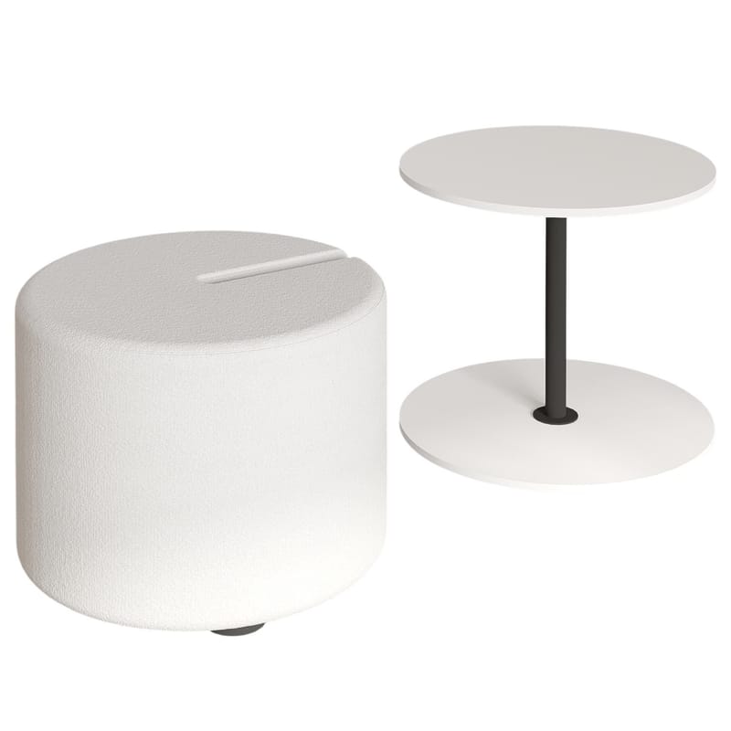 Torven Set med sidobord 43x47x43 cm - Vit - Möbler - Bord & matgrupper - Avlastningsbord - Lampbord