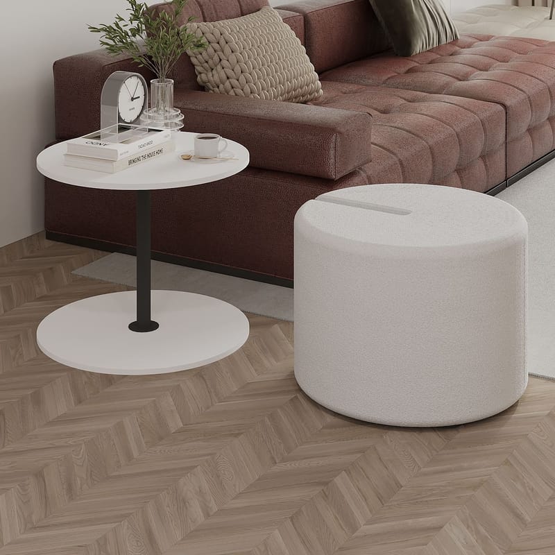 Torven Set med sidobord 43x47x43 cm - Vit - Möbler - Bord & matgrupper - Avlastningsbord - Lampbord