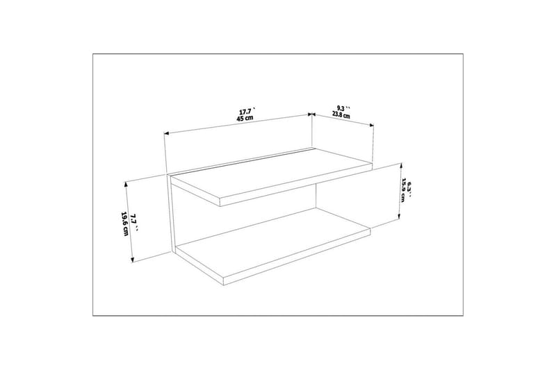 Torvic Sängbord 45 cm - Vit - Möbler - Bord & matgrupper - Avlastningsbord - Sängbord & nattduksbord