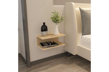 Torvic Vägghängt Sängbord 45 cm med Rottingutseende, Förvaring med Hylla - Brun - Möbler - Bord & matgrupper - Avlastningsbord - Sängbord & nattduksbord