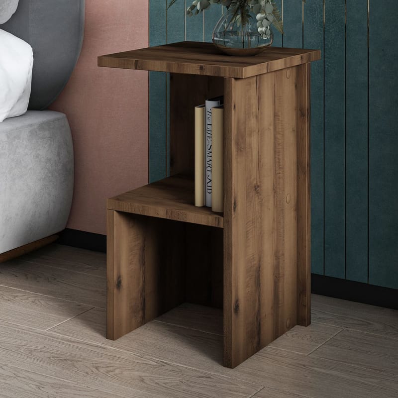 Tunel Nattduksbord 29,6x50x29,6 cm - antik valnöt - Möbler - Bord & matgrupper - Avlastningsbord - Sängbord & nattduksbord