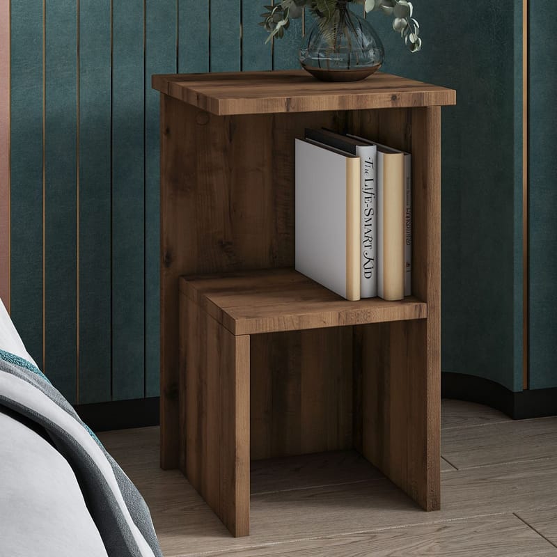 Tunel Nattduksbord 29,6x50x29,6 cm - antik valnöt - Möbler - Bord & matgrupper - Avlastningsbord - Sängbord & nattduksbord