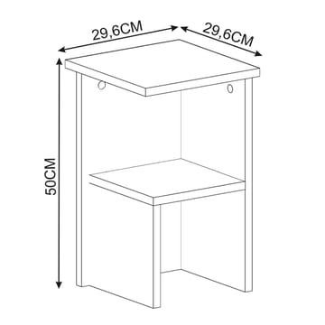 Tunel Nattduksbord 29,6x50x29,6 cm - Antracit - Möbler - Bord & matgrupper - Avlastningsbord - Sängbord & nattduksbord