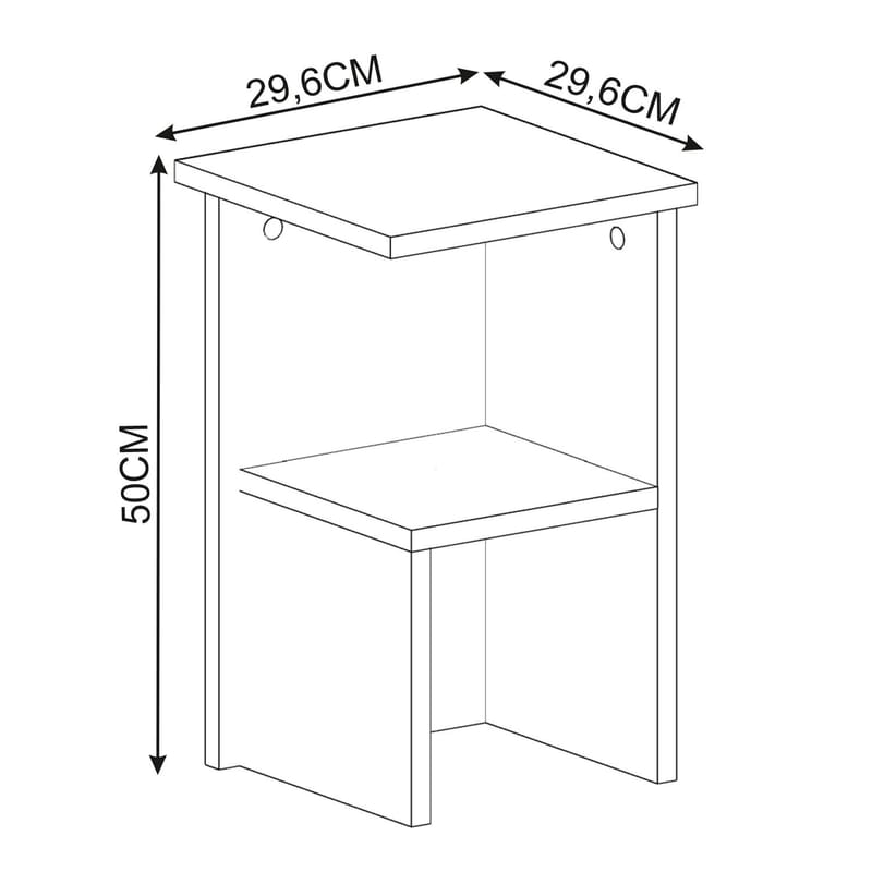 Tunel Nattduksbord 29,6x50x29,6 cm - Antracit - Möbler - Bord & matgrupper - Avlastningsbord - Sängbord & nattduksbord
