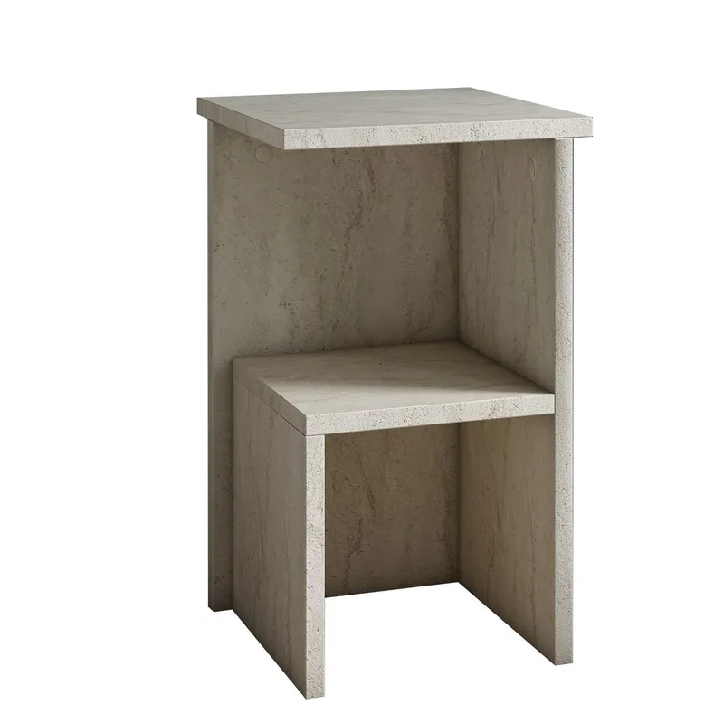 Tunel Nattduksbord 29,6x50x29,6 cm - Travertin - Möbler - Bord & matgrupper - Avlastningsbord - Sängbord & nattduksbord