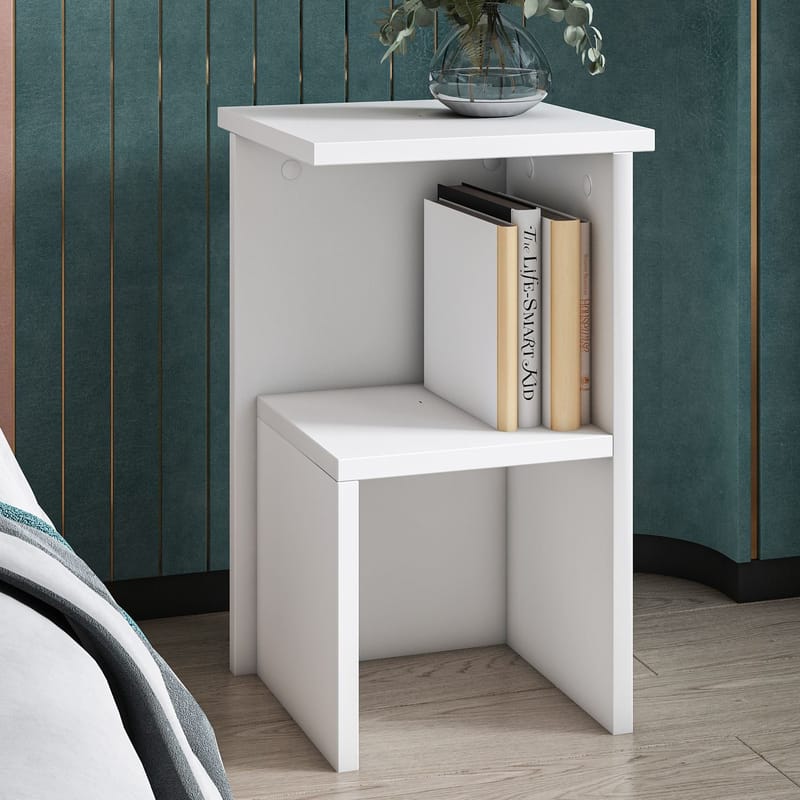 Tunel Nattduksbord 29,6x50x29,6 cm - Vit - Möbler - Bord & matgrupper - Avlastningsbord - Sängbord & nattduksbord