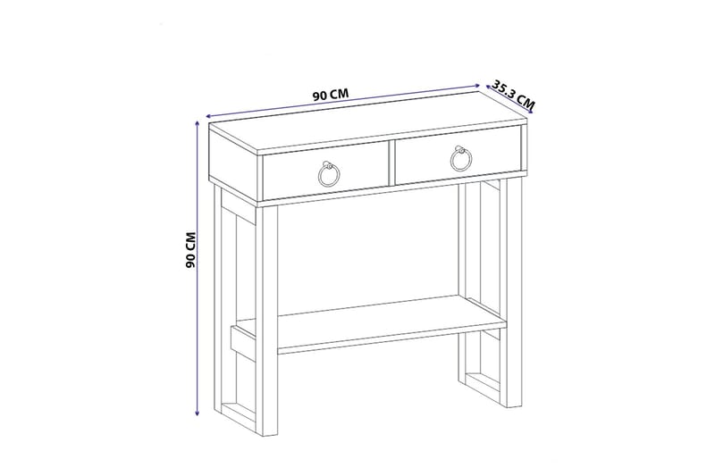 Valeri Konsollbord 90x90 cm Ljusbrun - Hanah Home - Hallbord - Konsolbord & sidobord