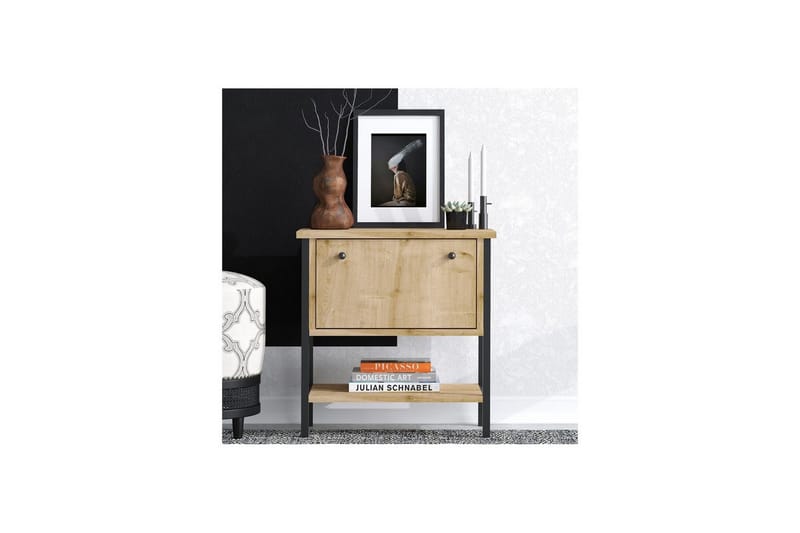 Valery Sängbord 55 cm - Ek/Svart - Möbler - Bord & matgrupper - Avlastningsbord - Sängbord & nattduksbord
