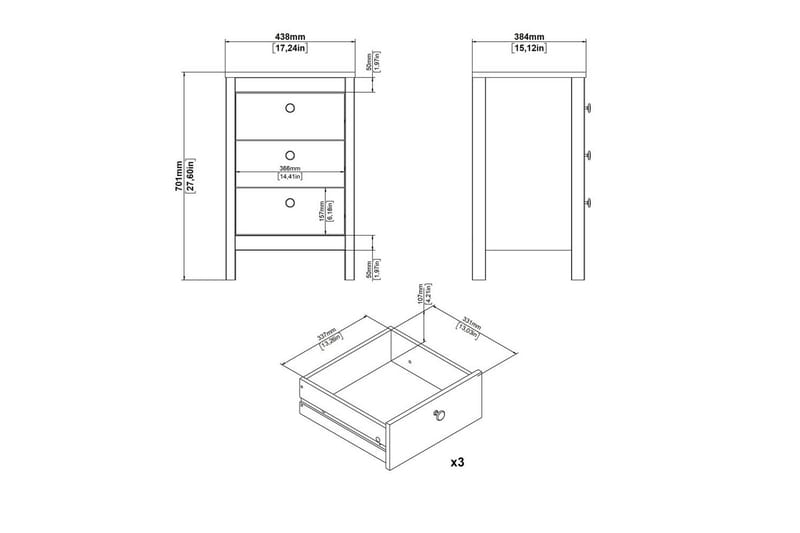 Vallvidera Sängbord 44 cm - Beige - Möbler - Bord & matgrupper - Avlastningsbord - Sängbord & nattduksbord