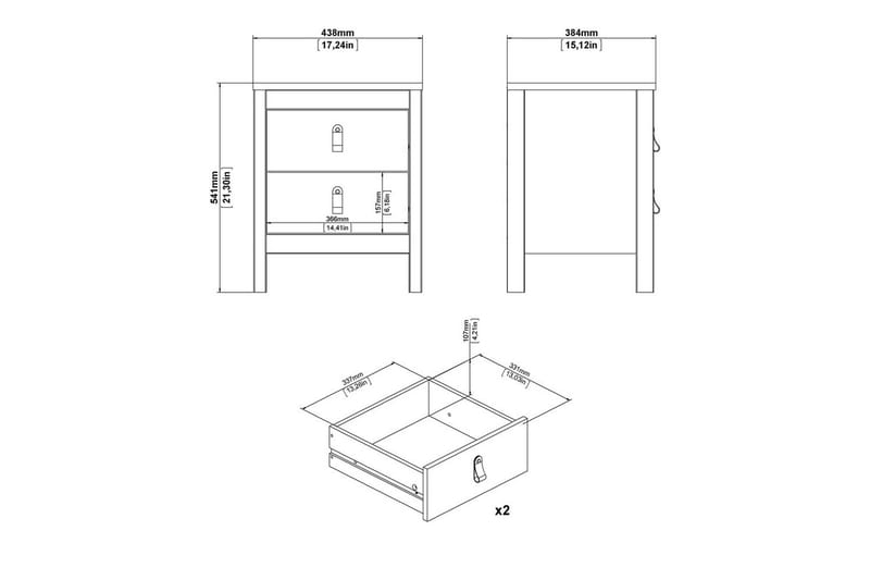 Vallvidera Sängbord 44 cm - Beige - Möbler - Bord & matgrupper - Avlastningsbord - Sängbord & nattduksbord