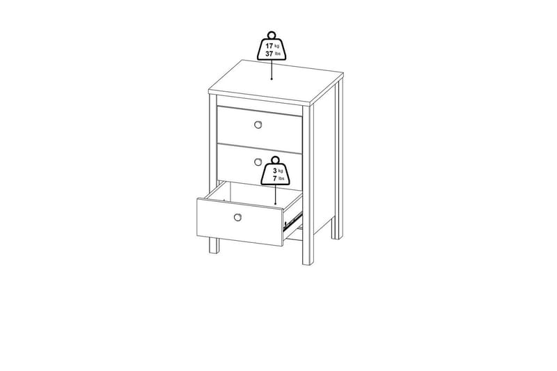 Vallvidera Sängbord 44 cm - Beige - Möbler - Bord & matgrupper - Avlastningsbord - Sängbord & nattduksbord