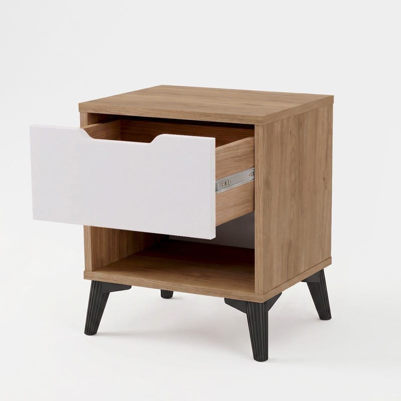Valren Nattduksbord 44x52,2x34,4 cm - Ek och vit - Möbler - Bord & matgrupper - Avlastningsbord - Sängbord & nattduksbord